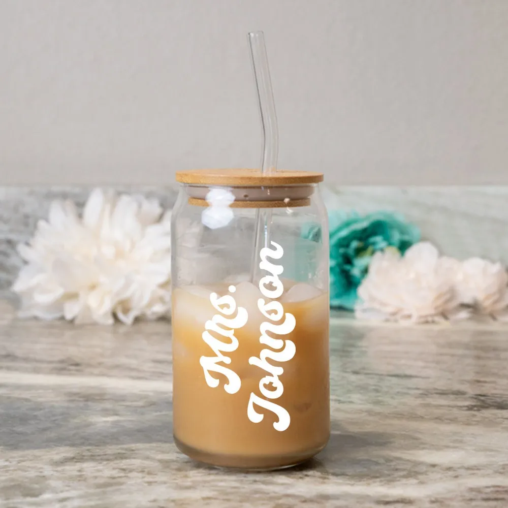 Custom Name Glass Tumbler