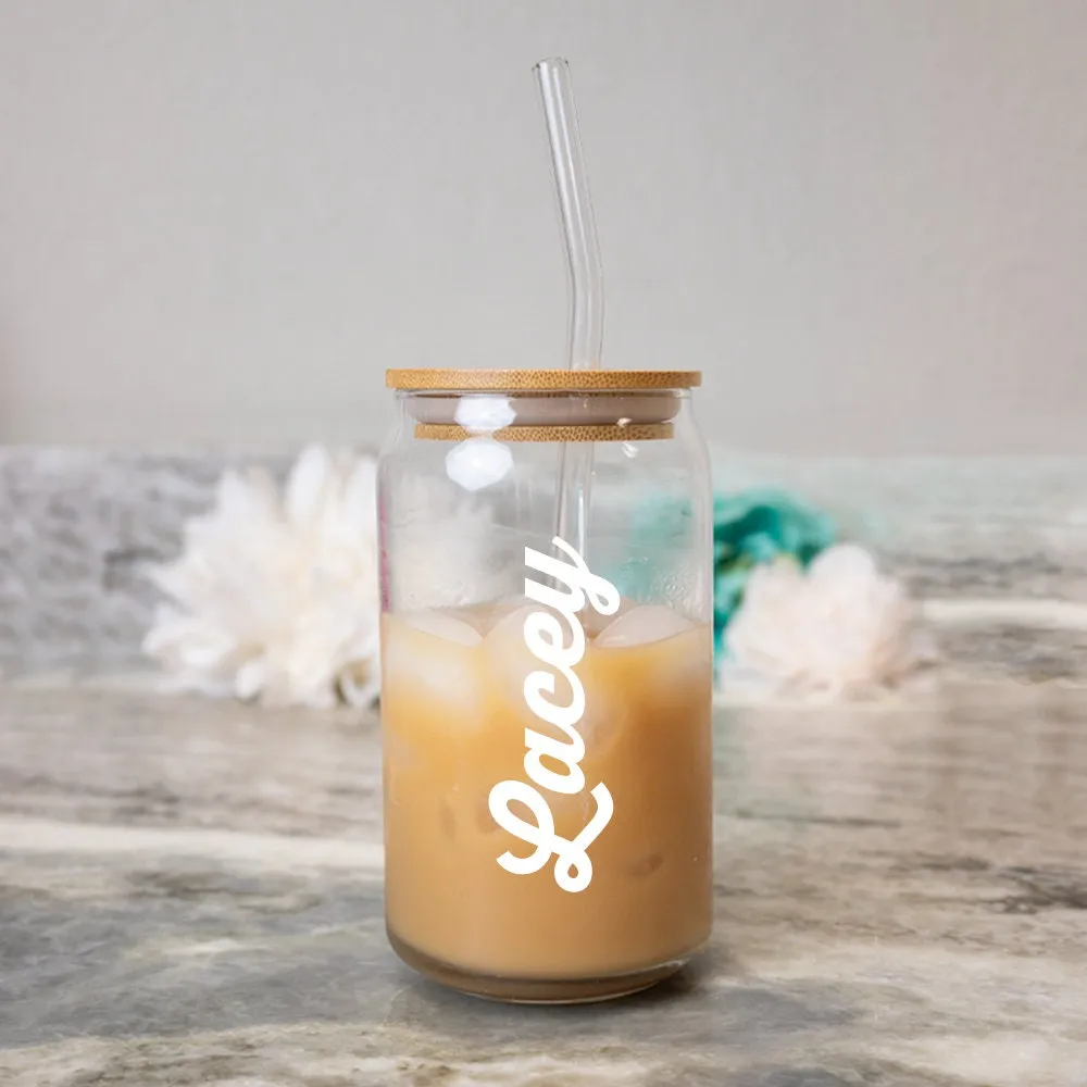 Custom Name Glass Tumbler