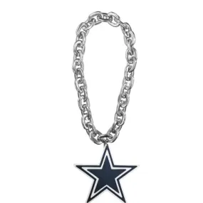 Dallas Cowboys Logo NFL Fan Chain 10 Inch 3D Foam Necklace-Silver CHAIN