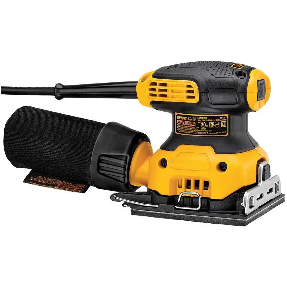 DeWALT DWE6411K 1/4-Inch 2.4 Amp 12,000 Opm Corded Sheet Sander Kit w/ Bag