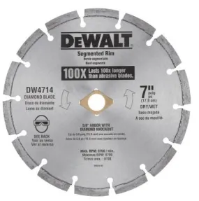 DeWalt® Segmented Rim Diamond Blades, 7 in, DW4714T