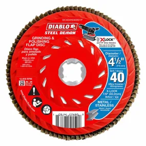 Diablo DCX045040X01F 4-1/2" 40-Grit Flap Disc for X-Lock and All Grinders