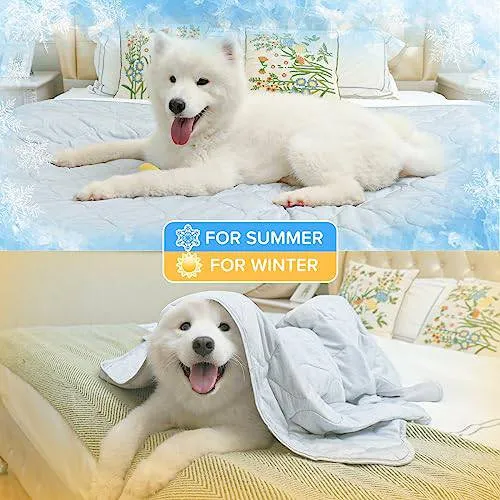 Dog Cooling Blanket and Cotton Reversible Pet Mat Q-Max>0.5