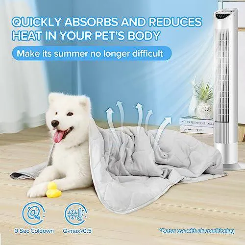 Dog Cooling Blanket and Cotton Reversible Pet Mat Q-Max>0.5