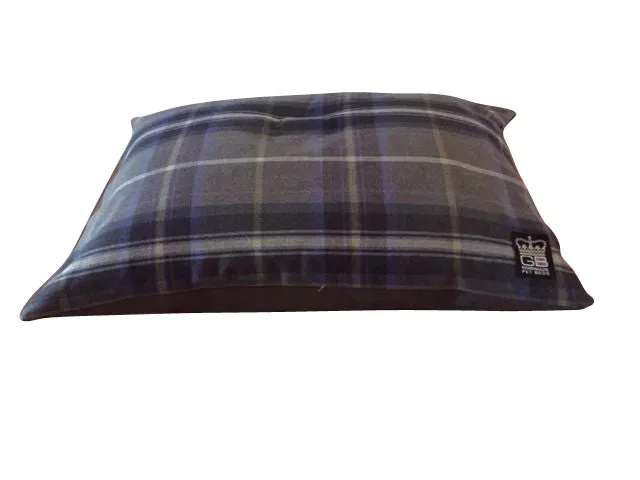 Dog Cushion Bed Check Fabric