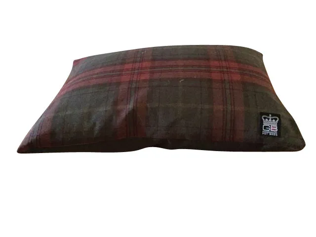 Dog Cushion Bed Check Fabric