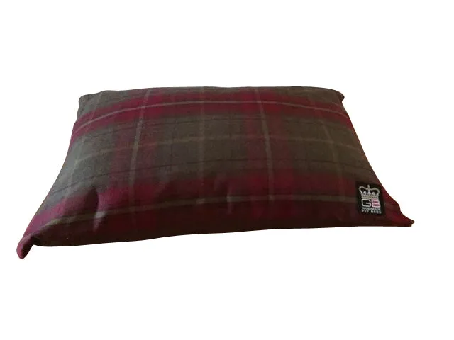 Dog Cushion Bed Check Fabric