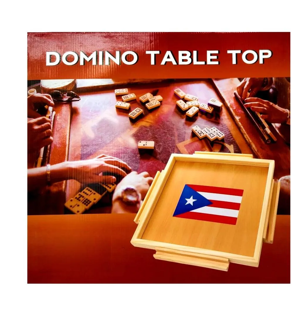 Domino Portable Table with Puerto Rico's Flag Design- Wood