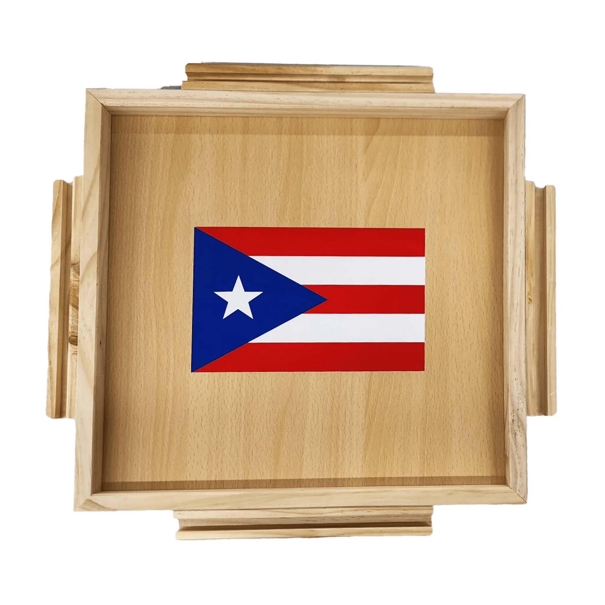 Domino Portable Table with Puerto Rico's Flag Design- Wood