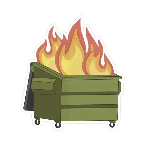 Dumpster Fire Sticker