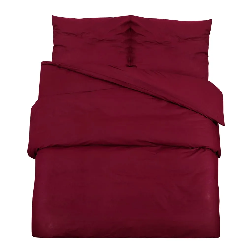 Duvet Cover Set Bordeaux 140x200 cm Light-weight Microfiber