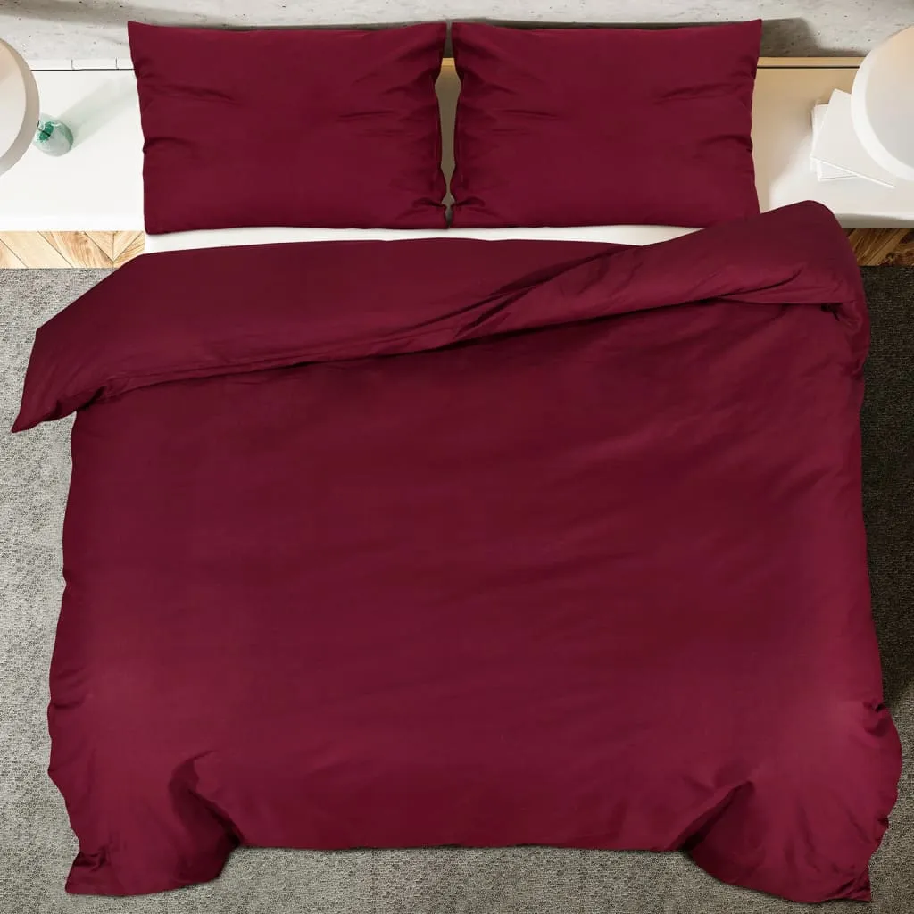 Duvet Cover Set Bordeaux 140x200 cm Light-weight Microfiber