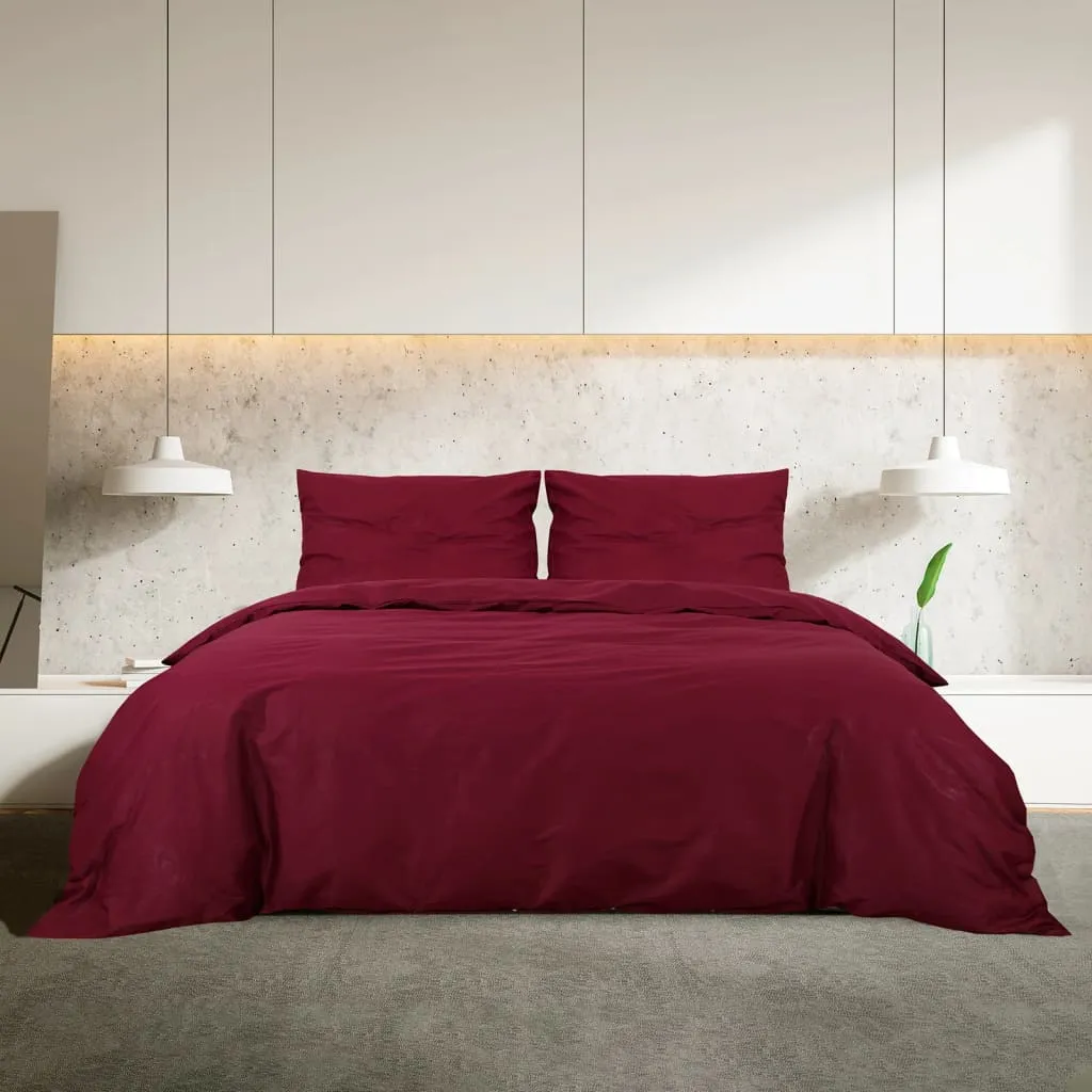 Duvet Cover Set Bordeaux 140x200 cm Light-weight Microfiber