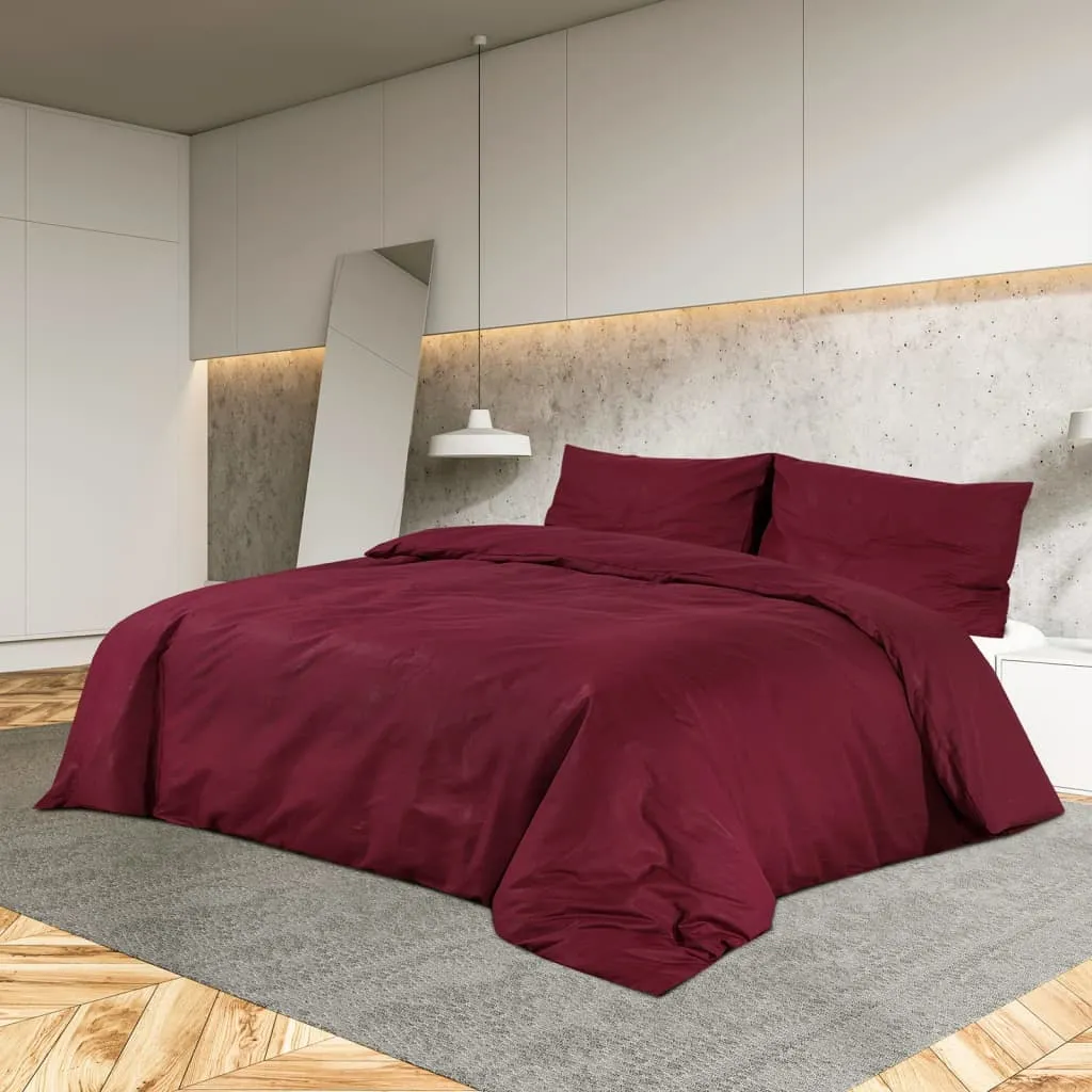 Duvet Cover Set Bordeaux 140x200 cm Light-weight Microfiber