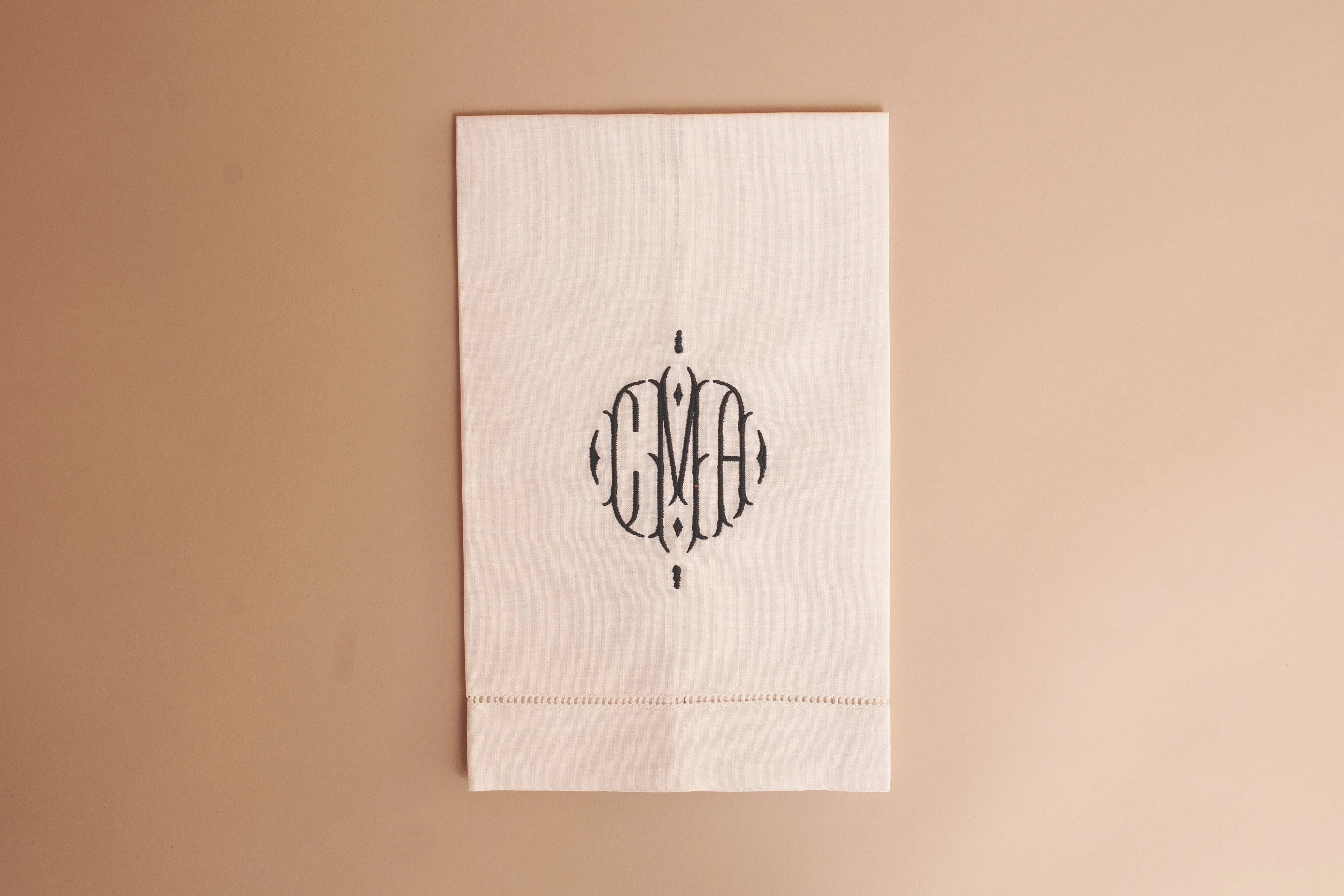 Ecru Linen Hemstitched Guest Towel