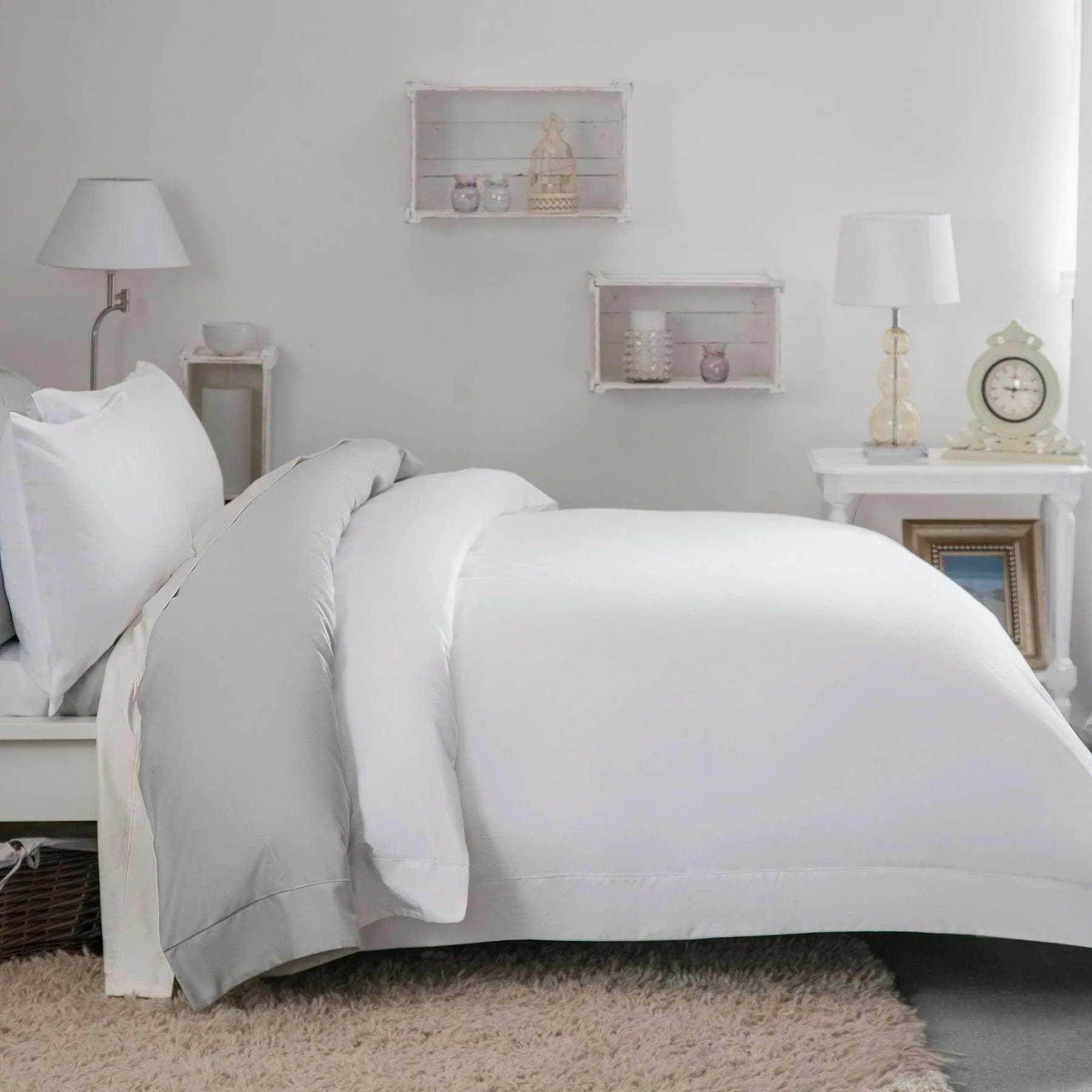 Egyptian Cotton Oxford Duvet Cover - White