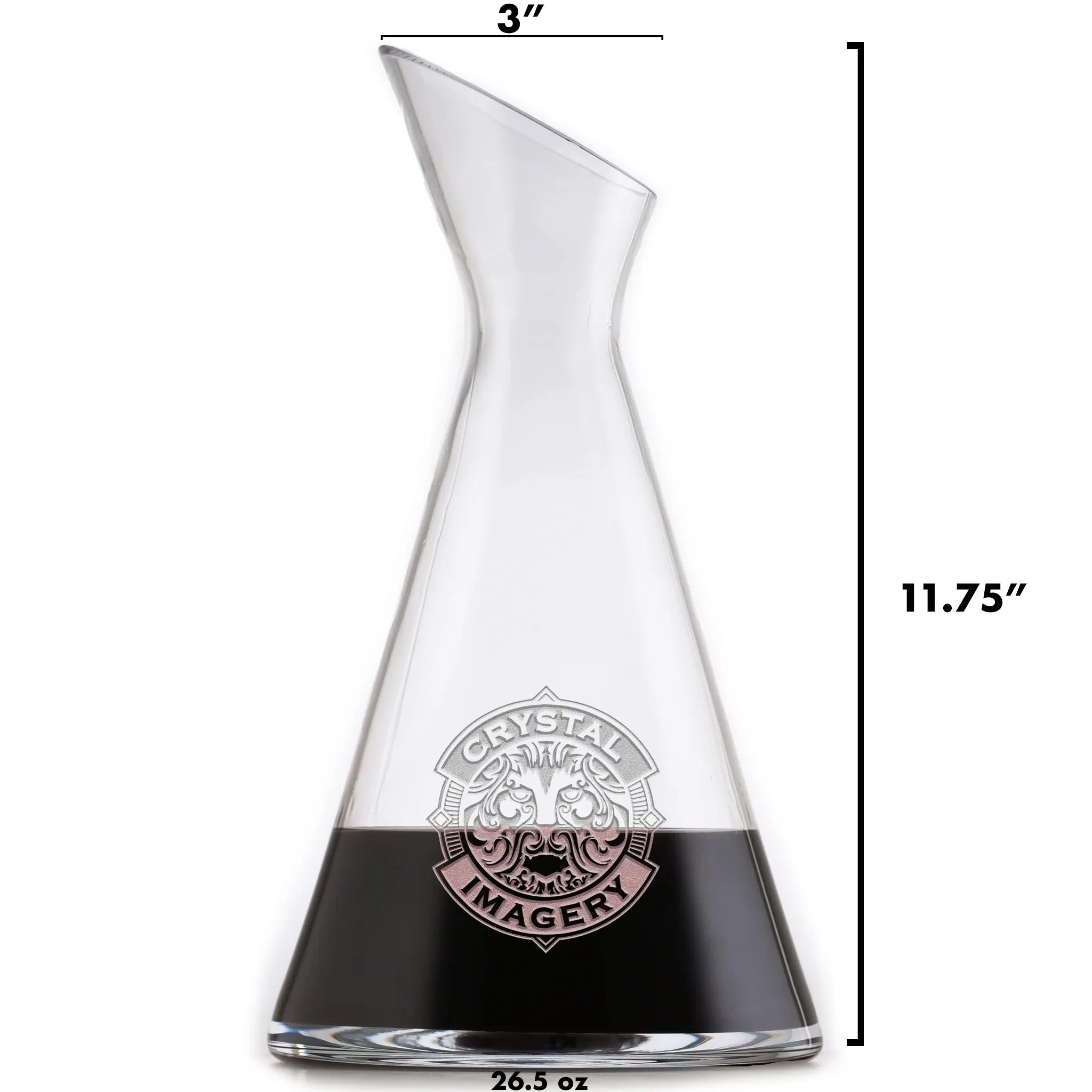 Engraved Slant Wine Carafe Decanter