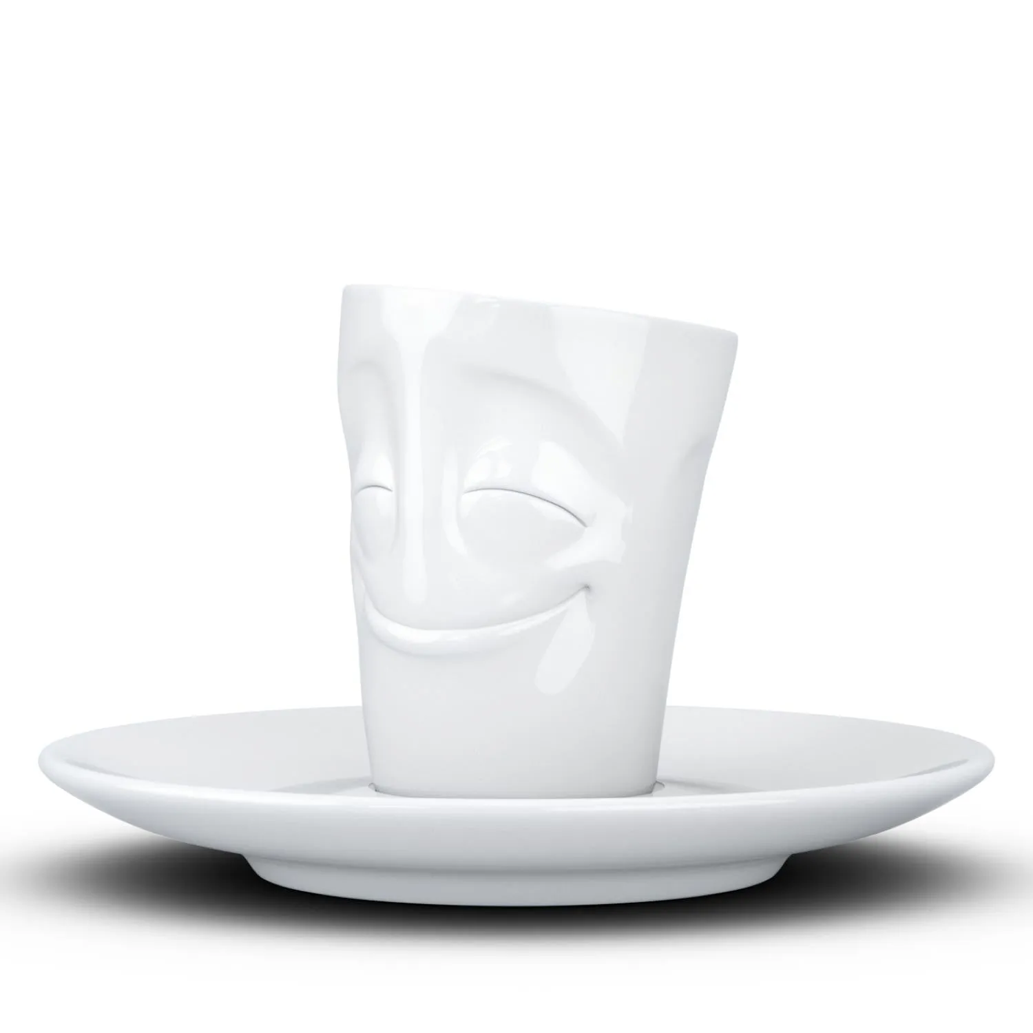 Espresso Cup with Saucer, Cheery Face