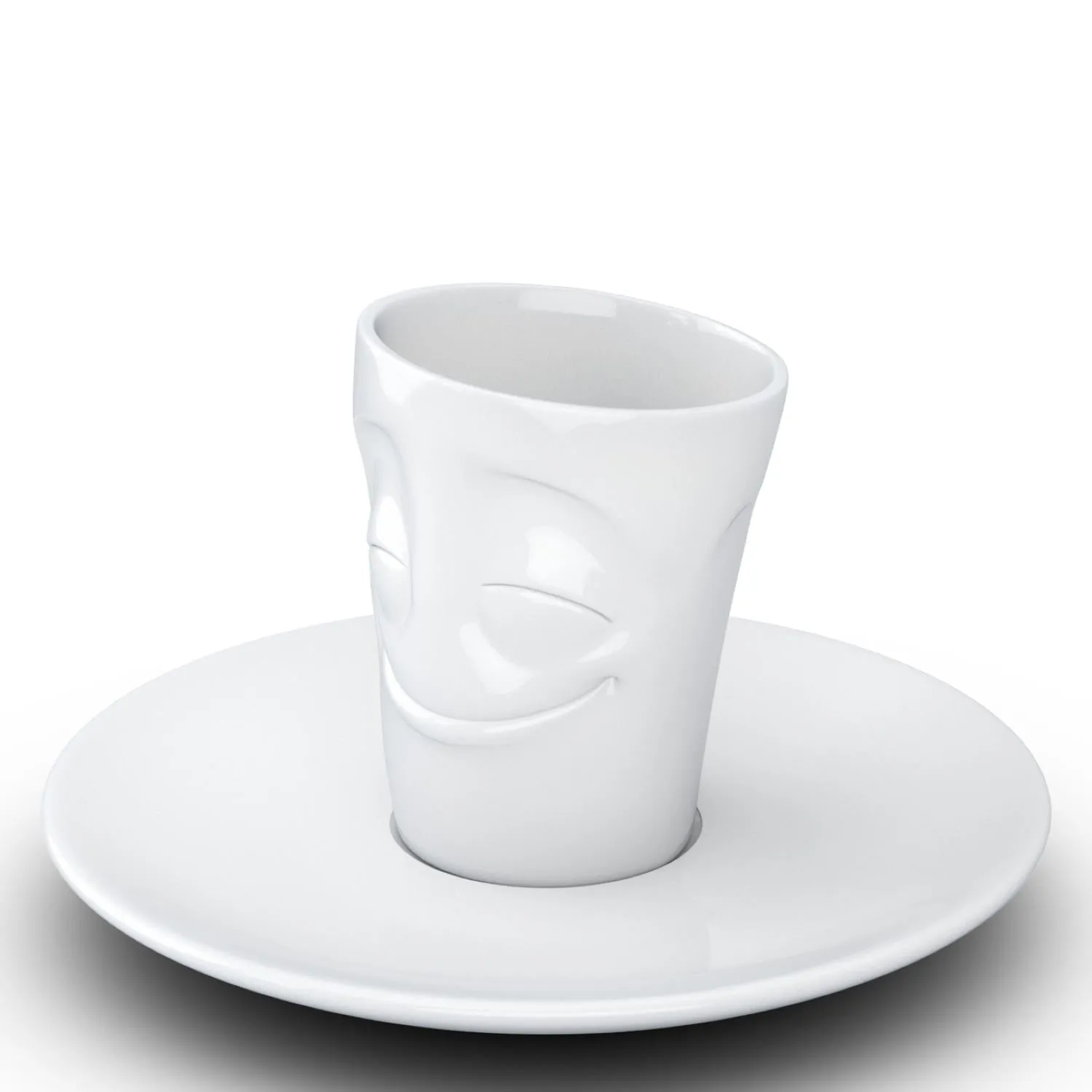 Espresso Cup with Saucer, Cheery Face