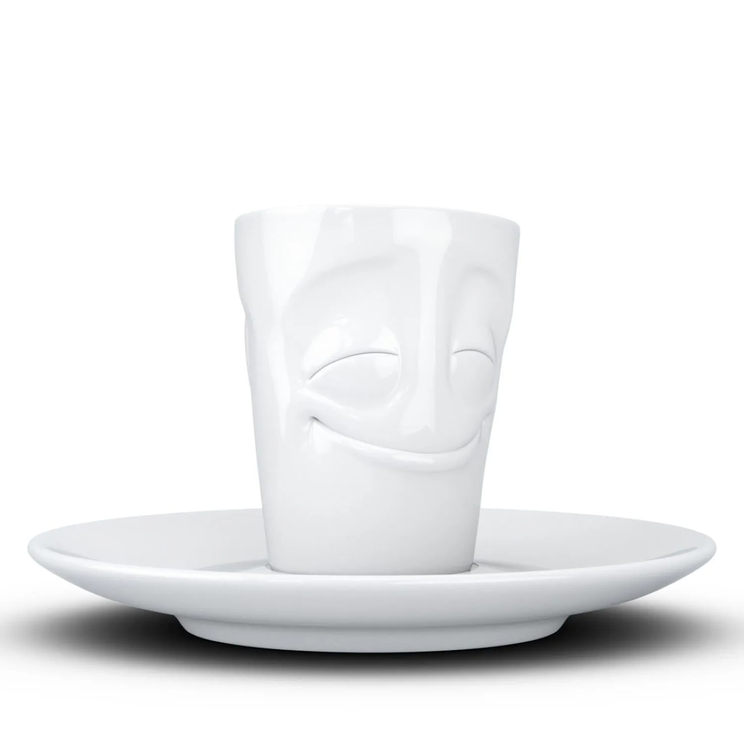 Espresso Cup with Saucer, Cheery Face