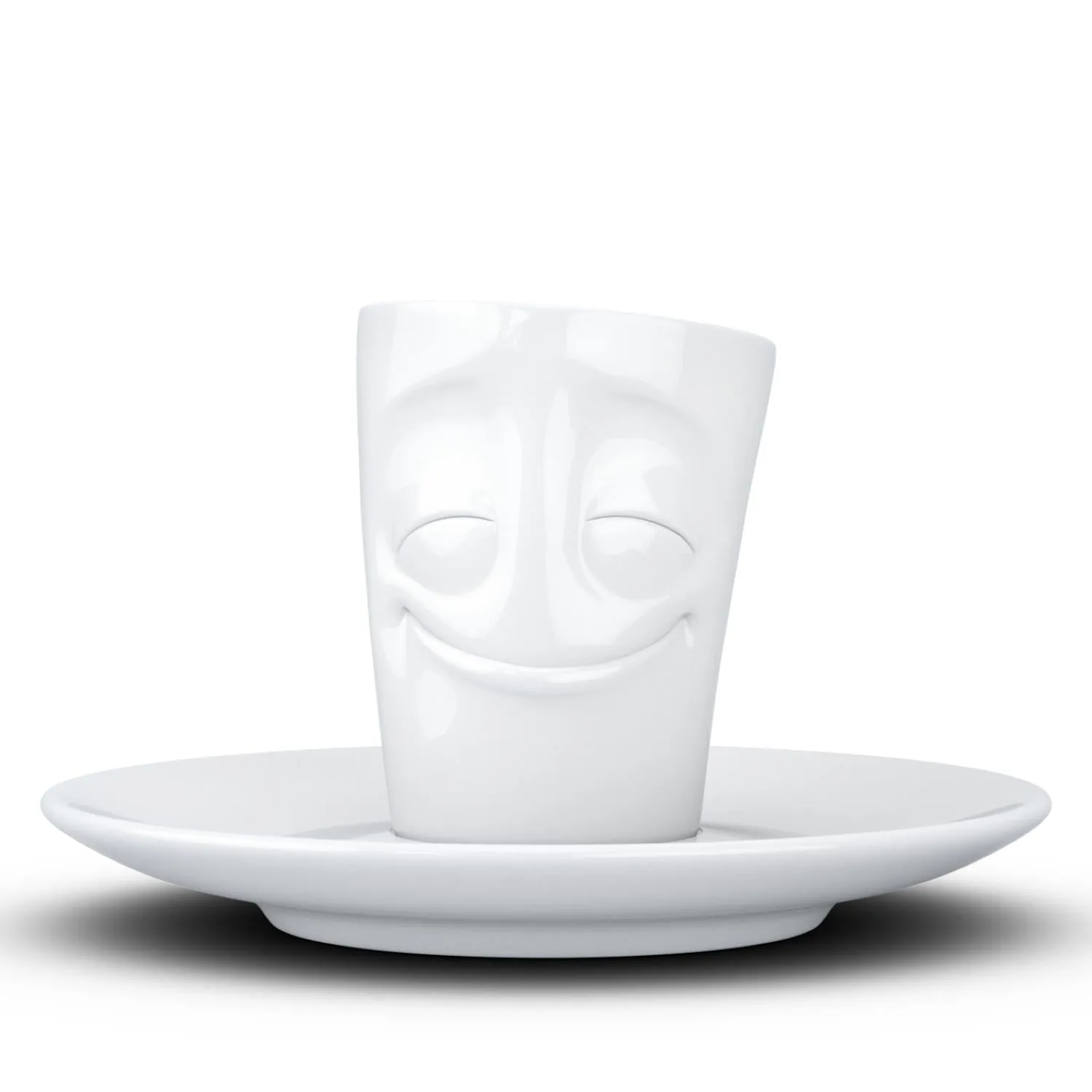 Espresso Cup with Saucer, Cheery Face