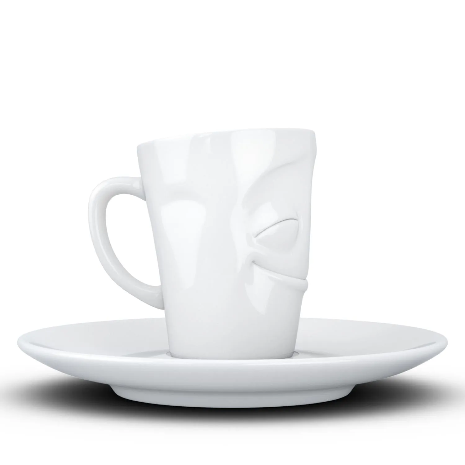 Espresso Cup with Saucer, Cheery Face