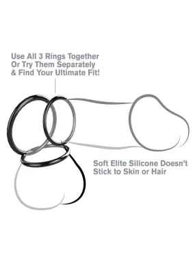 Fantasy C-Ringz Silicone 3-Ring Stamina Cock Ring