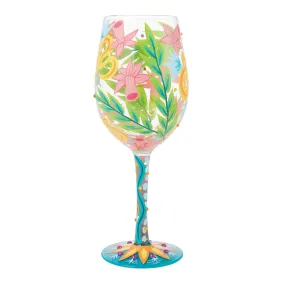 Fashion Florals Hand Painted Wine Glass