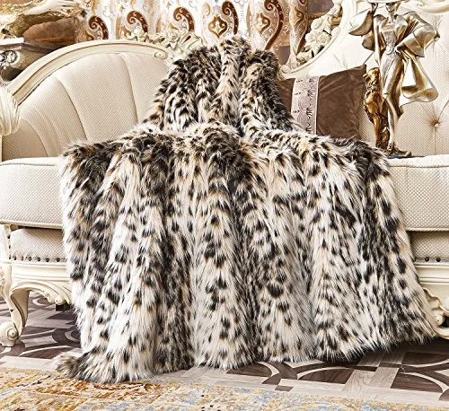 Faux Fur Super Soft  (60x70(INCH), Snow Leopard)