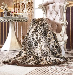 Faux Fur Super Soft  (60x70(INCH), Snow Leopard)