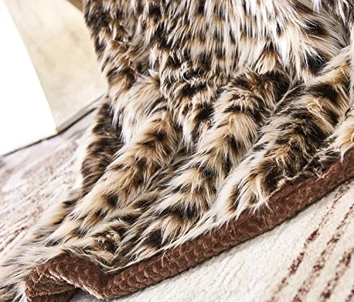 Faux Fur Super Soft  (60x70(INCH), Snow Leopard)