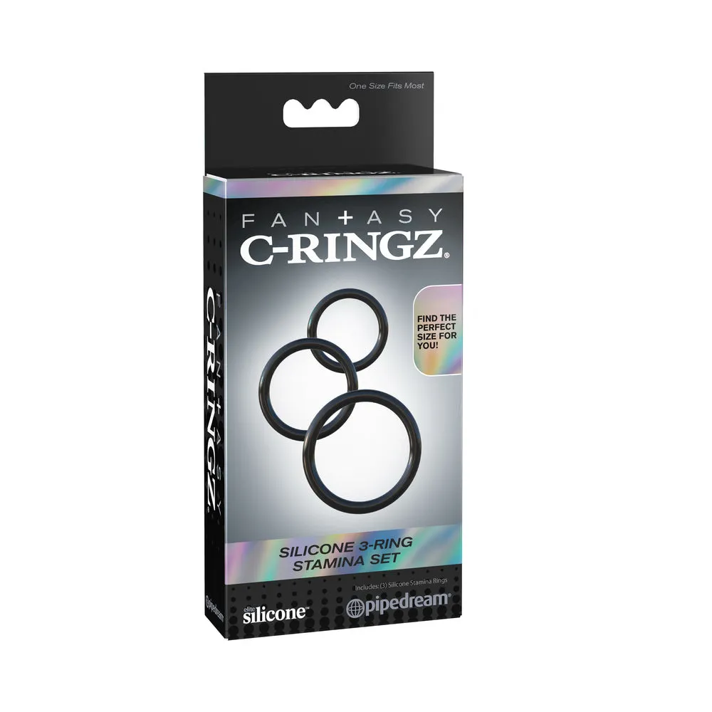 Fcr Silicone 3 Rings Stamina Set Black