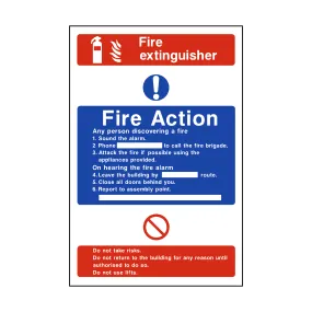 Fire Action Fire Extinguisher Sign