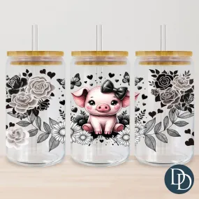 Floral Pig UV DTF Cup Wrap