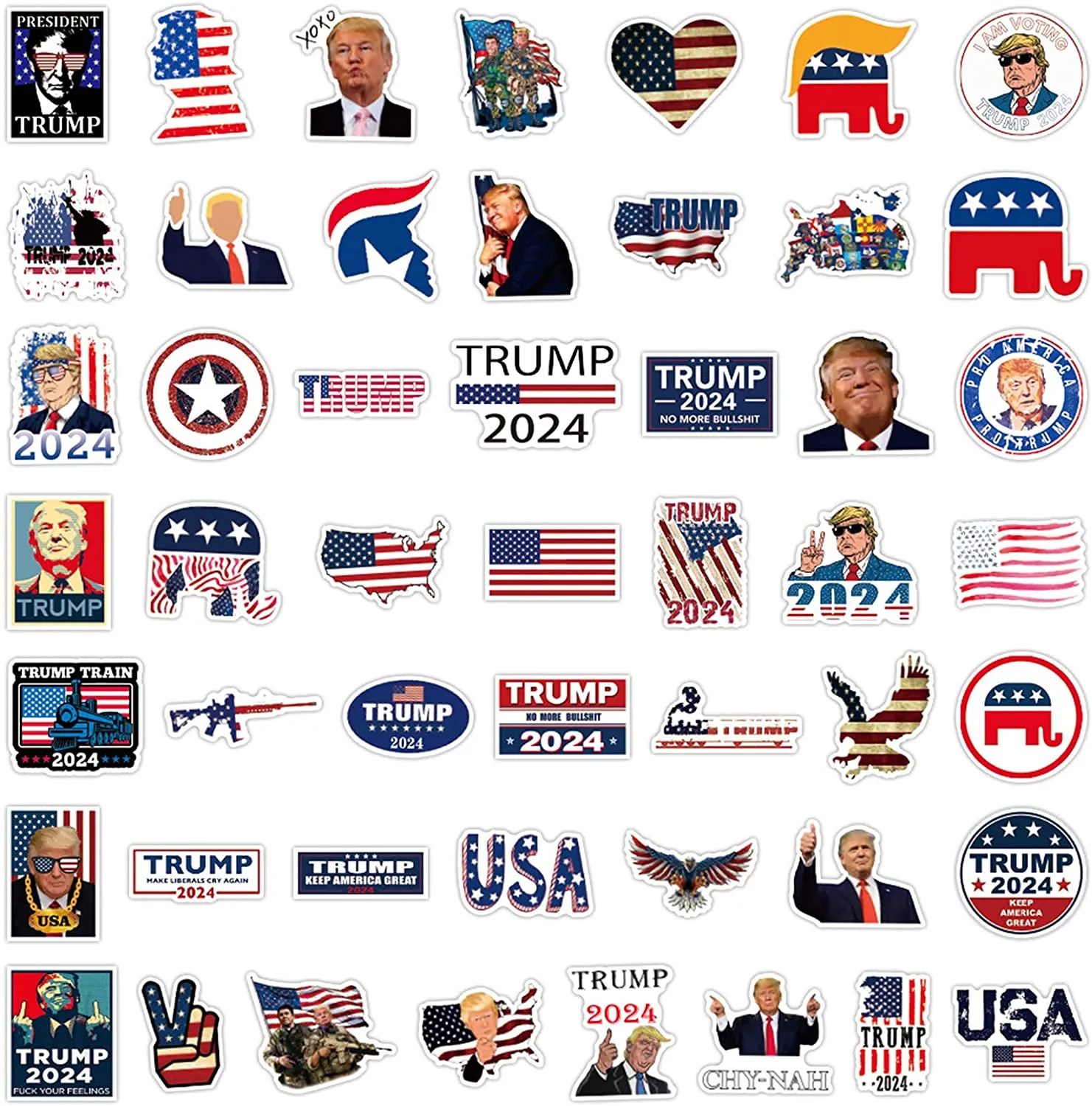 Funny Trump 2024 Stickers 100 piece Pack