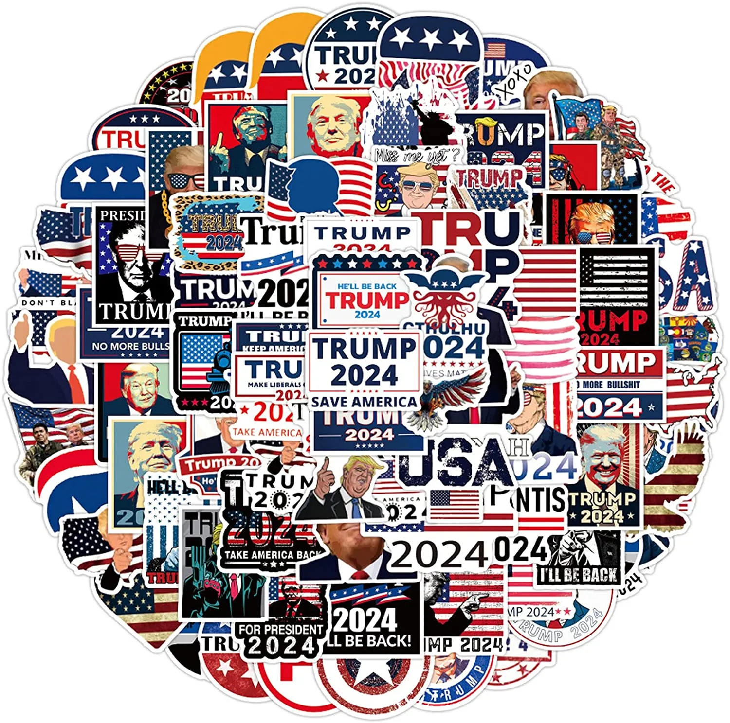 Funny Trump 2024 Stickers 100 piece Pack