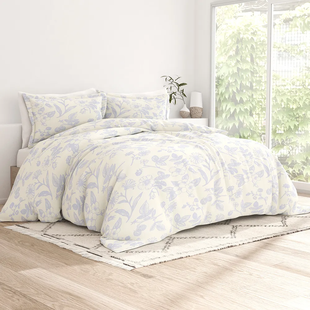 Garden Pattern 3-Piece Duvet Cover Set