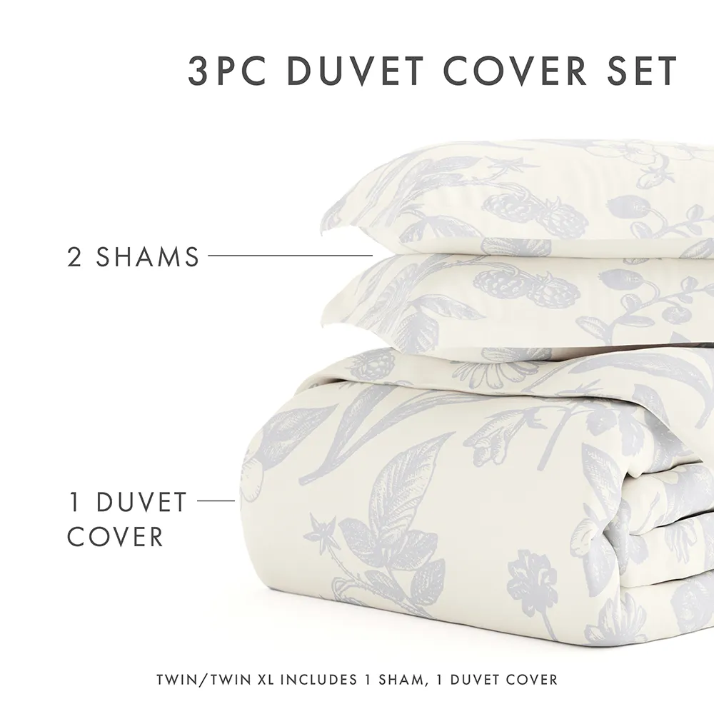 Garden Pattern 3-Piece Duvet Cover Set