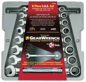 GearWrench 9308D 8-Piece Combination Ratcheting Wrench Sets, Inch (1 EA)