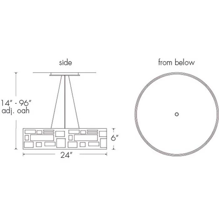 Genesis 11211-24-SFM Indoor/Outdoor Semi Flush Mount Pendant By Ultralights Lighting