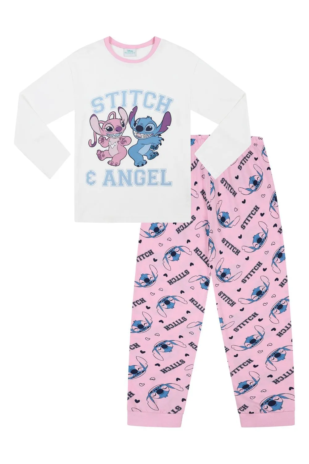 Girls Disney Lilo And Stitch, Angel Long Pyjamas Set W23