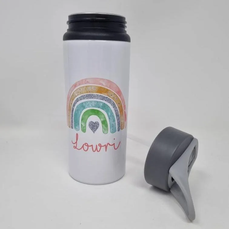 Girls Name Water Bottle Grey Lid