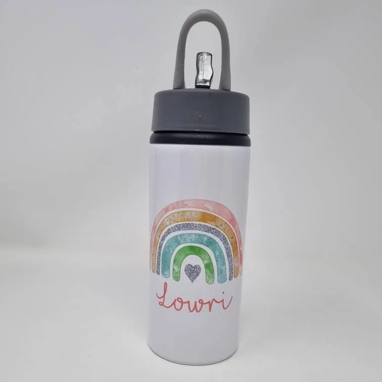 Girls Name Water Bottle Grey Lid