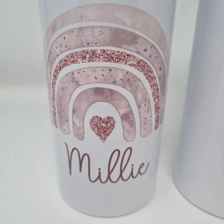 Girls Name Water Bottle Grey Lid