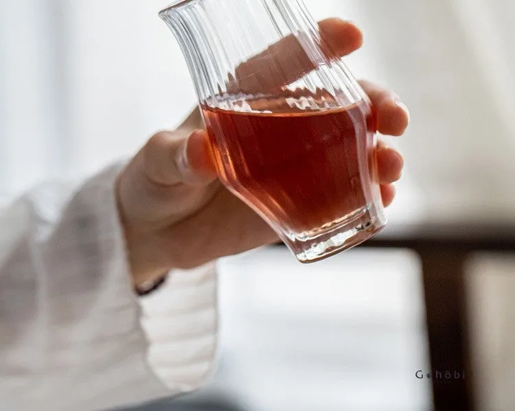 Gohobi Handmade Striped Glass Aroma Tea Cup