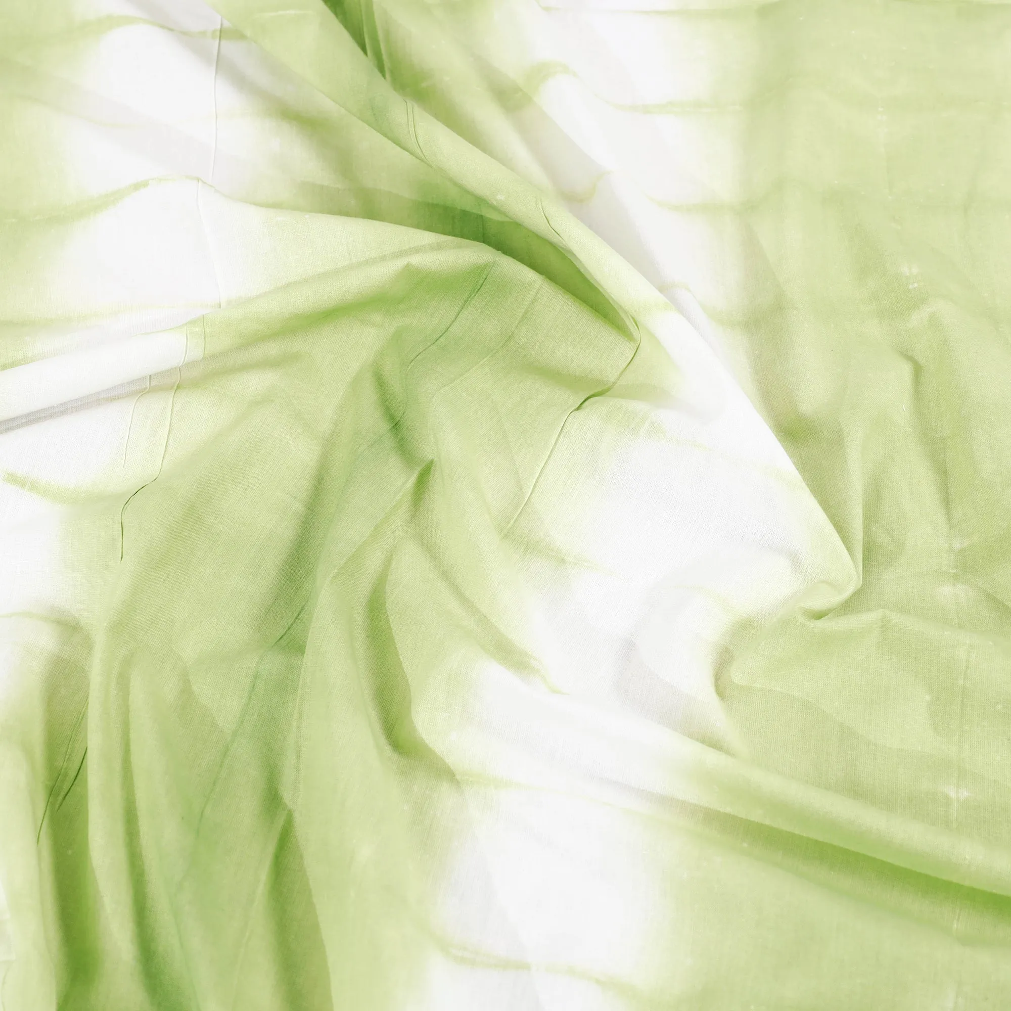 Green - Shibori Tie Dye Pure Cotton Double Bed Cover with Pillow Covers (108 x 90 in)