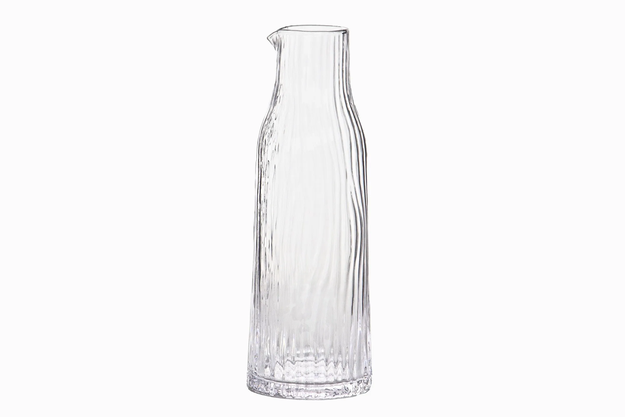 Grooved glass carafe clear