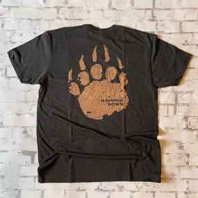 Hammer Down "Bear Claw Topo" Short Sleeve T-shirt - Heather Charcoal