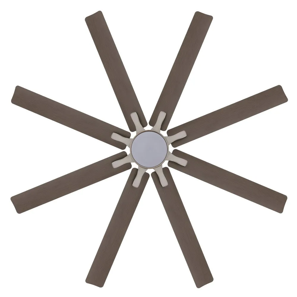 Harbor 66" Contemporary Industrial Iron/Plastic Mobile-App/Remote-Controlled 6-Speed Ceiling Fan with Integrated LED Light