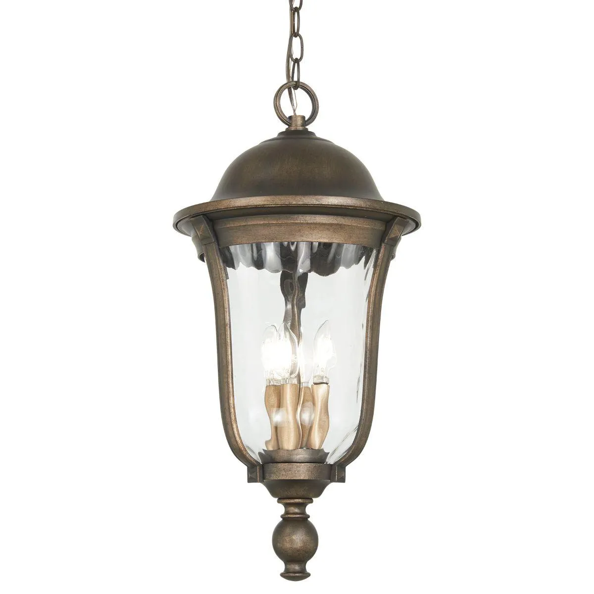 Havenwood 4 lights `12 in. Outdoor Hanging Lantern Bronze & Silver finish